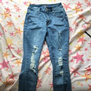 Rue21 blue curvy ripped jeans